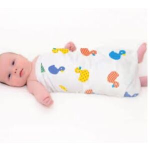 Cuski The Great Swandoodle Large Muslin Swaddle Baby Blanket, White Duck Print